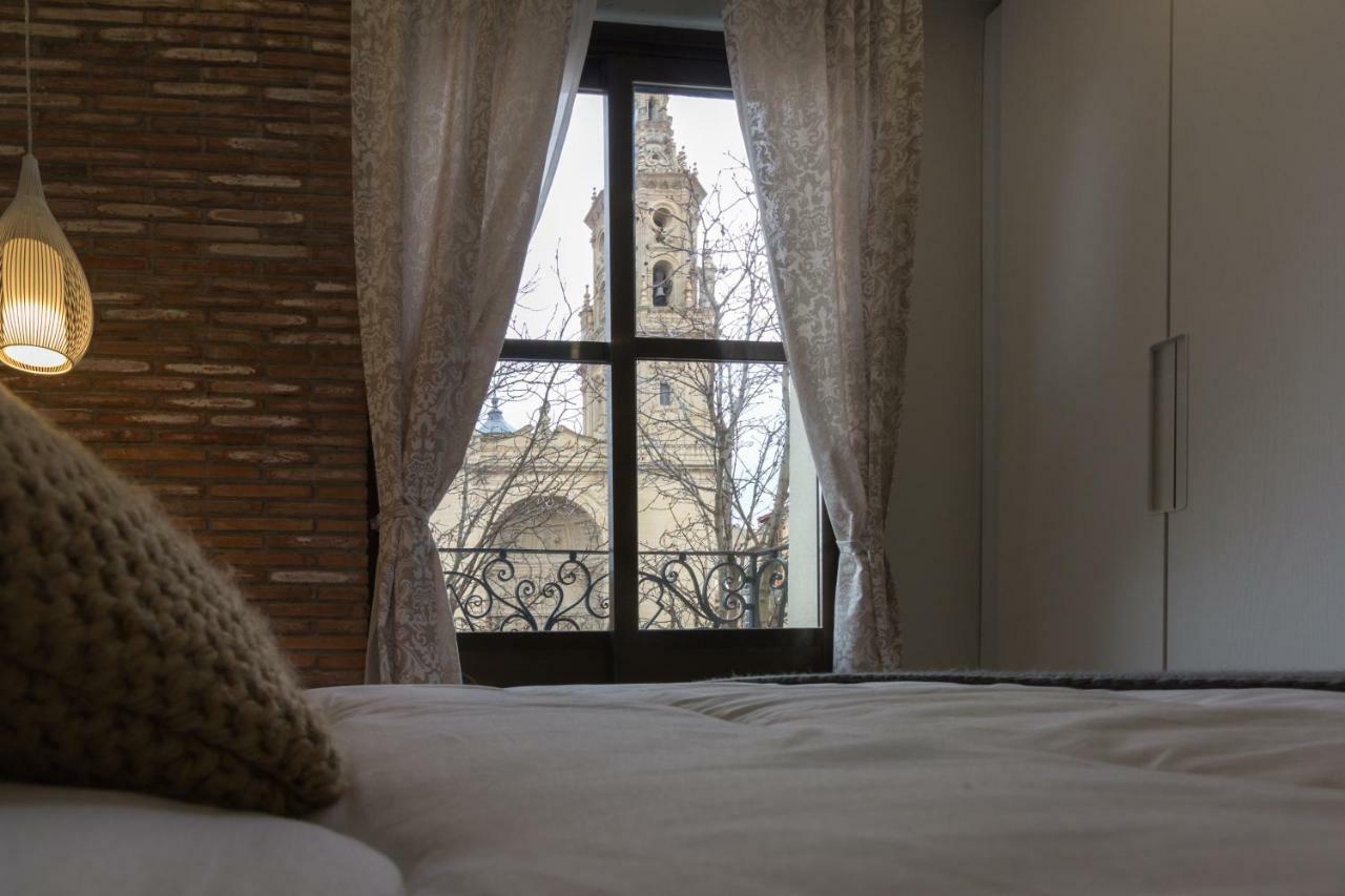 Apto Con Vistas A La Catedral Y Aire Acondicionado Logroño Exteriör bild